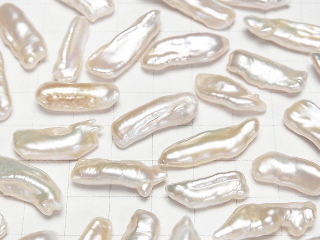 淡水珍珠 喀什米爾珍珠 AAA級- 散裝 異形珠 18-31mm 米白色 4顆