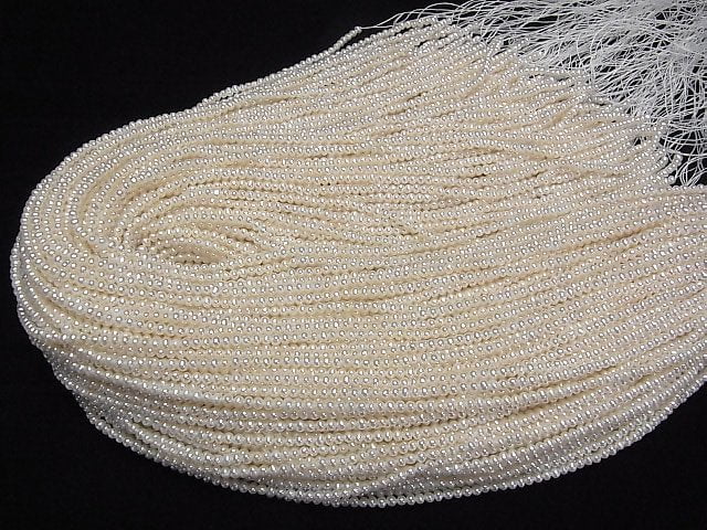 Süßwasserperle AAA Kartoffel 3mm Weiß halb oder 1Strang Perlen (ca. 15Zoll/38cm)