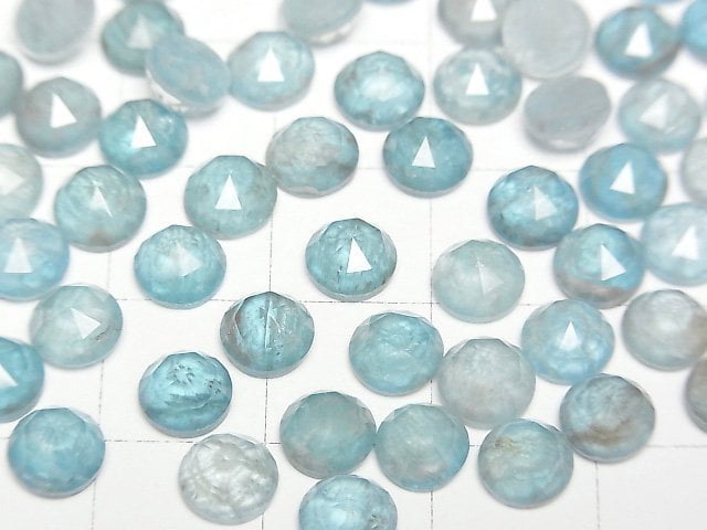 磷灰石 x 水晶 AAA 圓形玫瑰切割 6x6mm 3顆