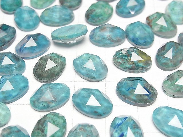 Chrysokoll x Kristall AAA Oval Rosen Schliff 14x10mm 2Stücke