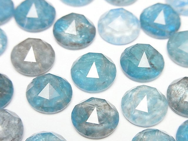 磷灰石 x 水晶 AAA 圓形玫瑰切割 12x12mm 2顆