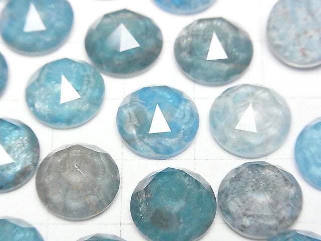 磷灰石 x 水晶 AAA 圓形玫瑰切割 12x12mm 2顆