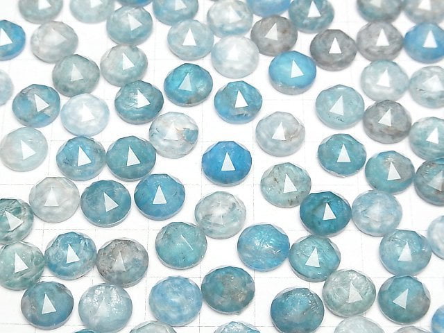 Apatit x Kristall AAA Rund Rosen Schliff 10x10mm 2Stücke