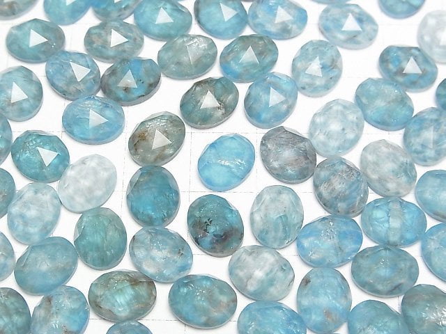 Apatit x Kristall AAA Oval Rosen Schliff 10x8mm 2Stücke