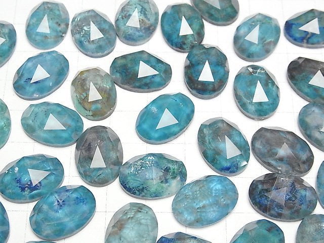 Chrysokoll x Kristall AAA Oval Rosen Schliff 18x13mm 1Stück