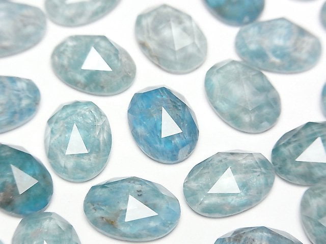 磷灰石 x 水晶 AAA 橢圓玫瑰切割 14x10mm 2顆