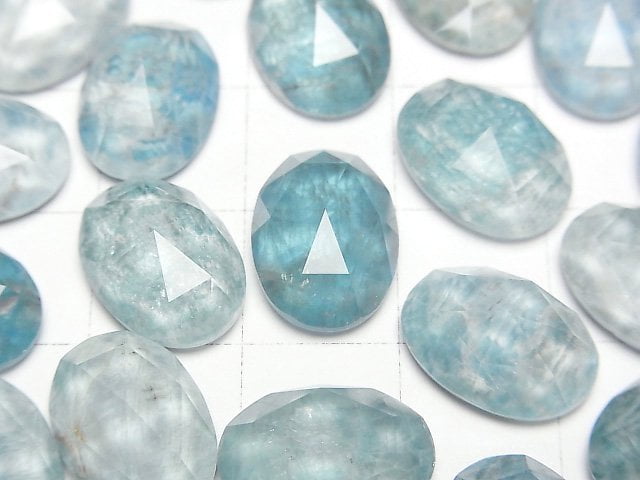 磷灰石 x 水晶 AAA 橢圓玫瑰切割 14x10mm 2顆