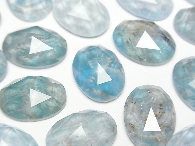磷灰石 x 水晶 AAA 橢圓形玫瑰切工 18x13 公釐 1顆