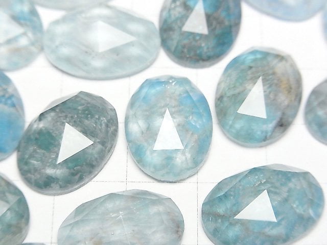 磷灰石 x 水晶 AAA 橢圓形玫瑰切工 18x13 公釐 1顆