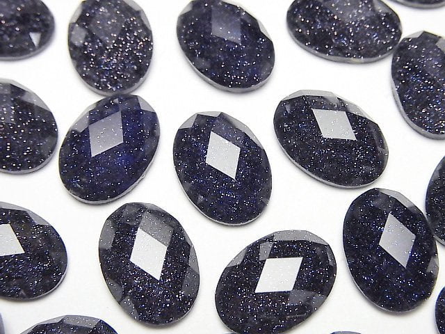 藍砂石 x AAA級刻面橢圓素面水晶 14x10mm 1件