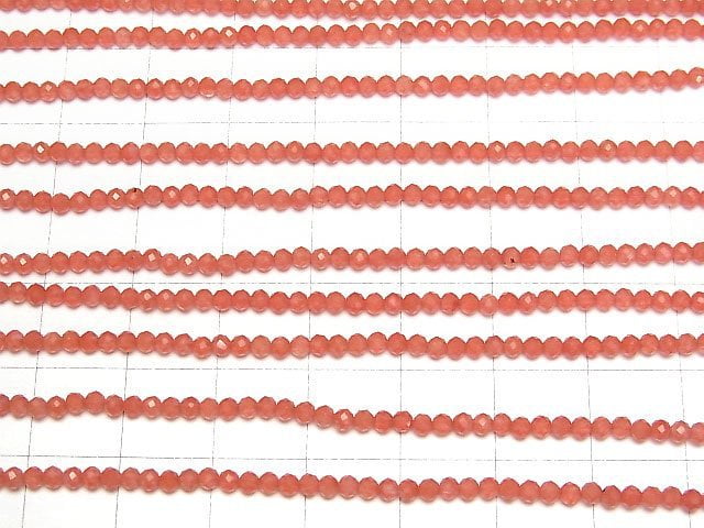 Hohe Qualität! Orange Jade Facettierte Runde 2mm 1 Strang Perlen (ca. 12 Zoll/29 cm)