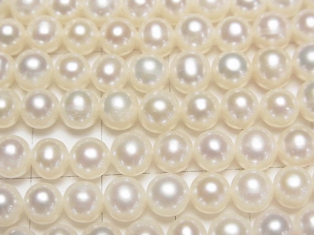 淡水珍珠 AAA 級 半圓形-馬鈴薯形 6mm 白色 1串珠子 (約15英吋/36公分)