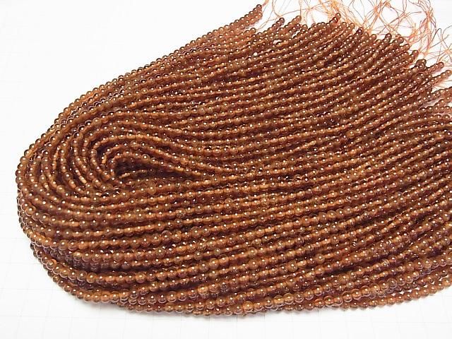 Grenat Hessonite AA Rond 4mm 1 fil de perles (env. 15pouces/37cm)