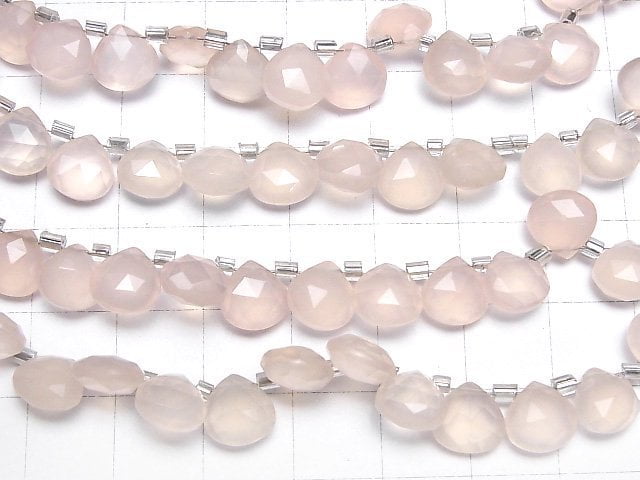 Hochwertige rosa Chalcedon AAA Kastanien facettierte Briolette 8x8mm halb oder 1 Strang Perlen (28 Stück)