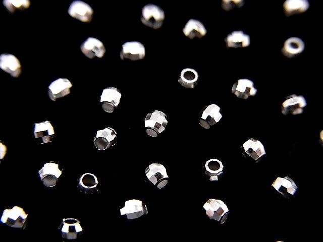 Silver925 Faceted Round 2mm Rhodium Plated 10pcs