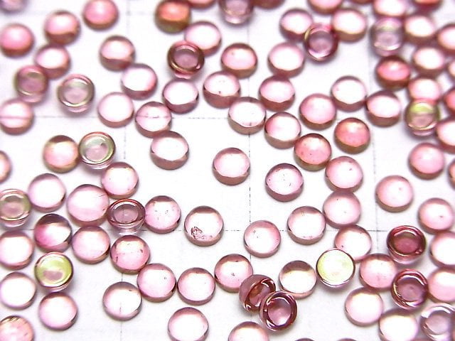 Hochwertiger rosa Topas AAA runder Cabochon 3x3mm 10 Stück