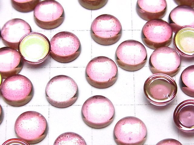 Hochwertiger rosa Topas AAA runder Cabochon 8x8mm 2 Stück