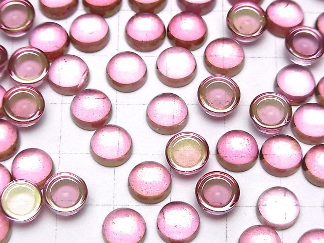 Hochwertiger rosa Topas AAA runder Cabochon 8x8mm 2 Stück