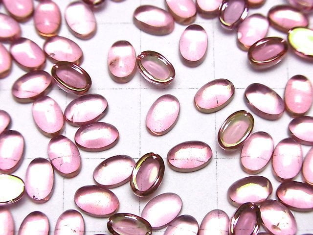 Hochwertiger rosa Topas AAA ovaler Cabochon 6x4mm 5 Stück