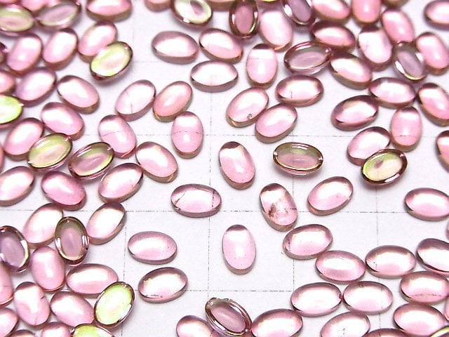 Hochwertiger rosa Topas AAA ovaler Cabochon 6x4mm 5 Stück