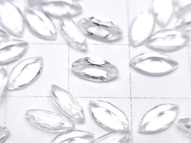高品質白色拓帕石 AAA 級 馬眼刻面裸石 8x4mm 5顆