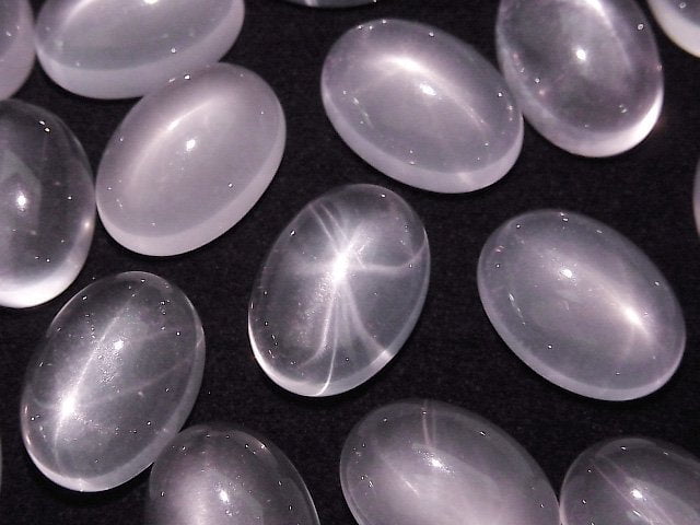 星光粉晶 頂級AAA 橢圓素面 18x13mm 1顆