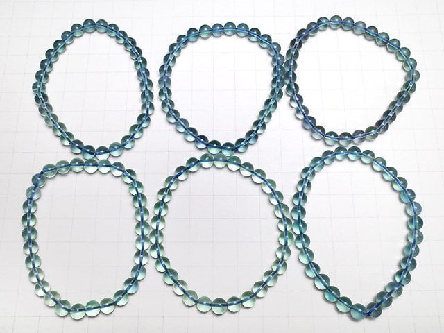 Grüner Fluorit AAA- Rund 6mm Armband