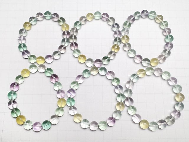 Multicolor Fluorit AAA Rund 10mm Armband