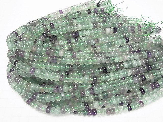 Multicolor Fluorit AA++ Rondelle 8x8x5mm halb oder 1Strang Perlen (ca. 15Zoll/36cm)