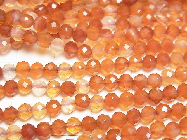 高品質!混合刻面白玉髓 AAA 切面圓珠 4毫米 1串 (約15英吋/36公分)