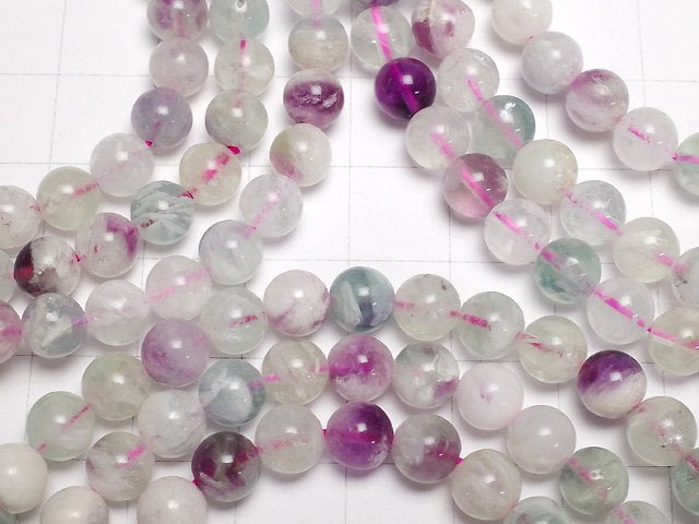 Multi Engel Feder Fluorit Rund 6mm Armband
