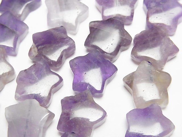 混合紫水晶AA星形13x13x4.5毫米半串或1串珠(約14英寸/35厘米)