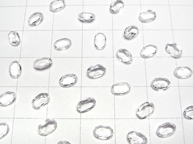 Hochwertig! Weißer Saphir AAA Lose Stein Oval Facettiert 6x4mm 1Stück
