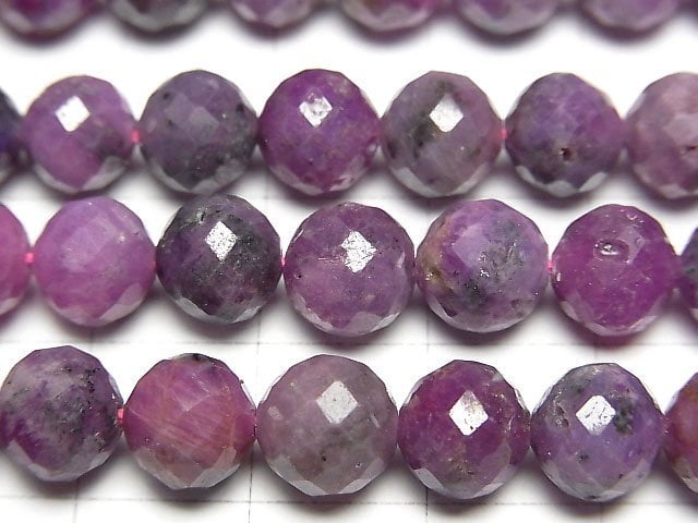 High Quality! Purple Sapphire AA Faceted Round 8mm half or 1strand beads (aprx.15inch/36cm)