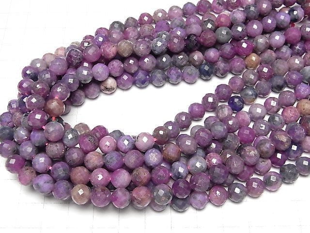 Hochwertig! Lila Saphir AA facettierte Rund 8mm halb oder 1Strang Perlen (ca. 15 Zoll/36 cm)