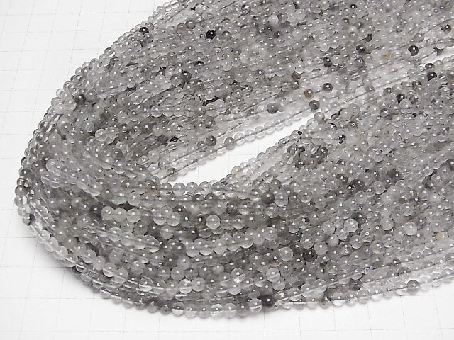 Diamantquarz Rund 4mm 1Strang Perlen (ca. 15 Zoll/37 cm)