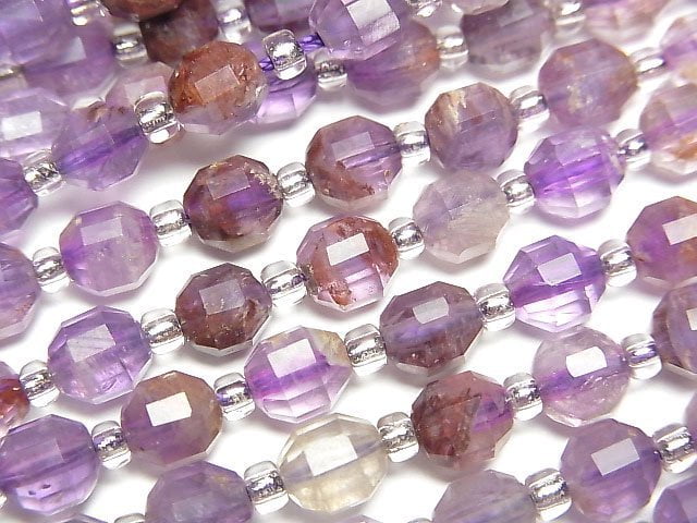 Garden Amethyst AAA- Double Point Faceted Tube 6x5mm half or 1strand beads (aprx.15inch/36cm)