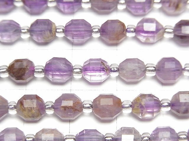 Garden Amethyst AAA- Double Point Faceted Tube 6x5mm half or 1strand beads (aprx.15inch/36cm)