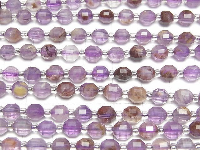 Garten-Amethyst AAA- Doppelspitzen facettierte Röhre 6x5mm halb oder 1strang Perlen (ca. 15 Zoll/36 cm)