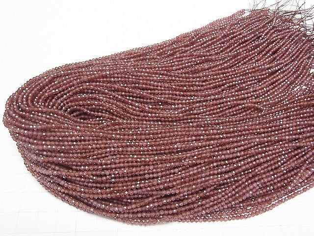 Hochwertig! Champagnergranat AAA Facettierter Rund 2.5mm 1Strang Perlen (ca. 15 Zoll/38 cm)