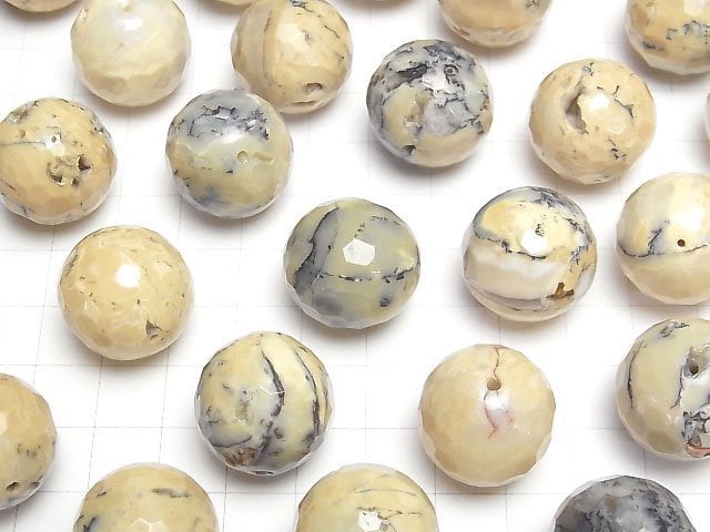 Afrikanischer Opal 128 Facettierter Rund 20mm 5Stück