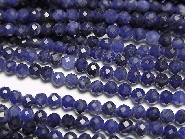 高品質!蘇打石 AAA 刻面圓珠 3mm 1串珠子(約15英吋/37公分)