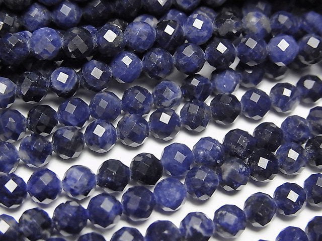 高品質!方鈉石 AAA - 刻面圓珠 4.5mm 1串 (約15英吋/37公分)