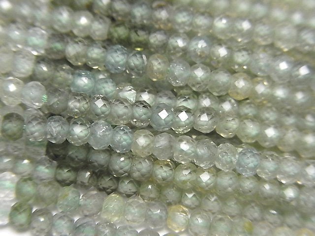 高品質!天然綠鋯石 AAA 切面刻面圓扁珠 3x3x2mm 半串或 1 串珠子 (約 11 英寸/28 公分)