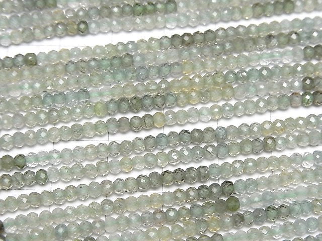 Hochwertig! Natürlicher grüner Zirkon AAA facettierte Knopf-Rondelle 3x3x2mm halb oder 1Strang Perlen (ca. 11 Zoll/28 cm)