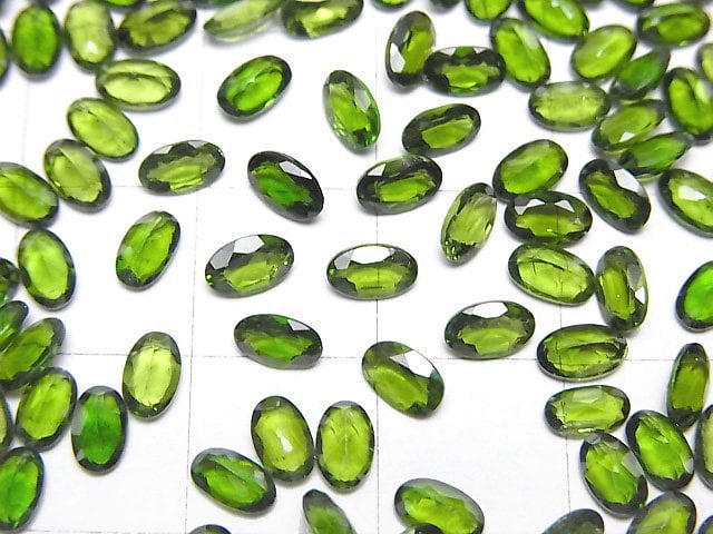 Hochwertiger Chromdiopsid AAA lose Steine oval facettiert 5x3mm 3Stück
