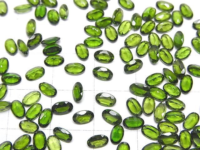 Hochwertiger Chromdiopsid AAA lose Steine oval facettiert 5x3mm 3Stück