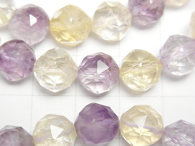 高品質!紫黃晶 AA++ 星刻面圓珠 10mm 手鍊