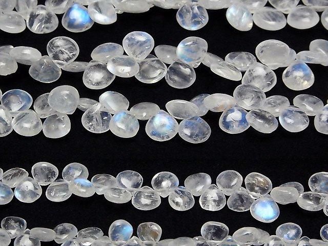 Hochwertiger Regenbogen-Mondstein AA++ Kastanie (glatt) halb oder 1Strang Perle (ca. 6 Zoll/15 cm)