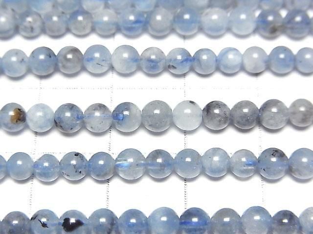 深海藍海水藍寶 AA 級圓珠 4mm 一串(約15英吋/38公分)